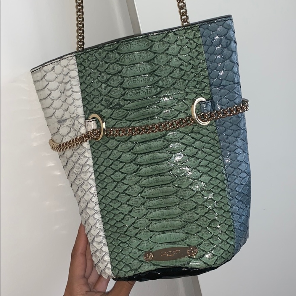 LANVIN PYTHON BUCKET BAG WITH STRAP